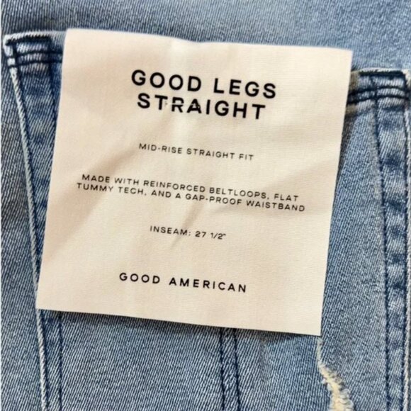NWT Good American Good Straight Split Pockets Jeans Size 6 - Picture 3 of 5
